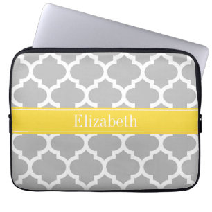 Grauweißer Marokkaner #5 Ananas Monogramm Laptopschutzhülle