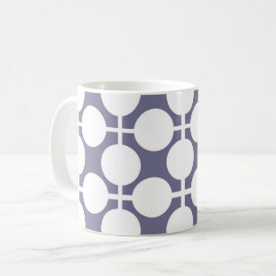 Grauweißer Polka-Punkt und Karo-Muster Kaffeetasse