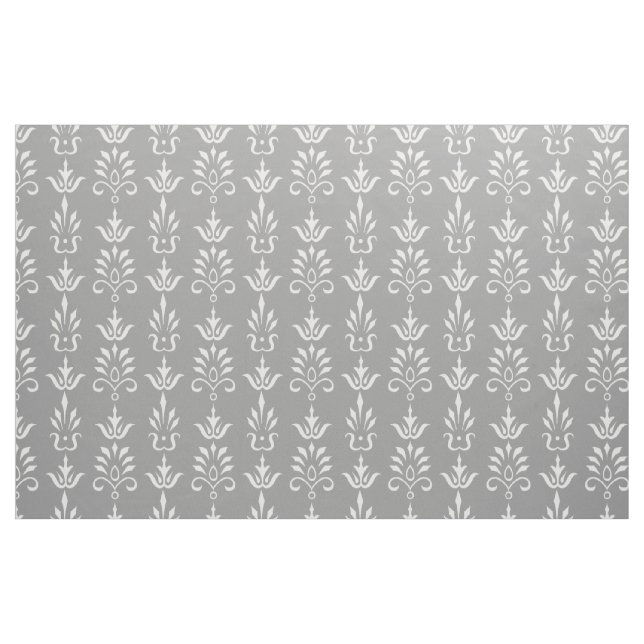 Grauweißes, elegantes Damastmuster Stoff (Fat Quarter (45,7 x 55,9 cm))