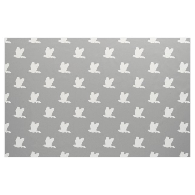 Grauweißes Vogelmuster Stoff (Fat Quarter (45,7 x 55,9 cm))