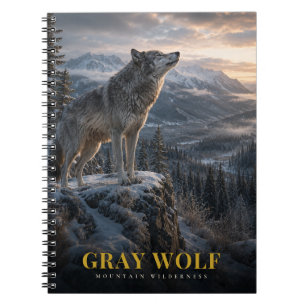 Grauwolf-Berg-Wilderness-Tiere Notizblock
