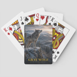 Grauwolf-Berg-Wilderness-Tiere Spielkarten