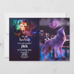 Grauwolf heult im Wald Einladung