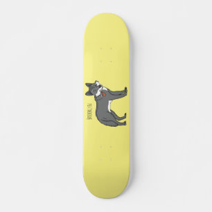 Grauwolf mit Pipe-Cartoon-Abbildung Skateboard