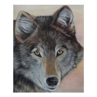 Grauwolf-Wildmalerei mit realistischen Porträtkuns