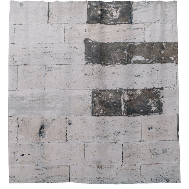 Grauzementwand Duschvorhang (Vorderseite)