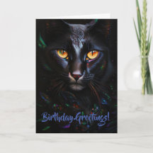 Grave Chat noir Whimsical Pun Carte d'anniversaire