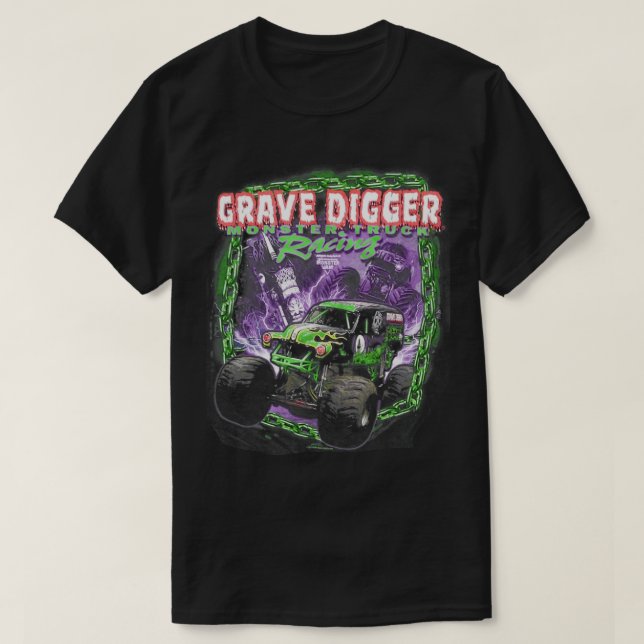 Grave Digger Monster Truck Racing 2 T-Shirt (Design vorne)