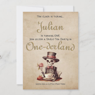 Grave Mistake Gothic Skeleton Halloween Baby Bday Einladung