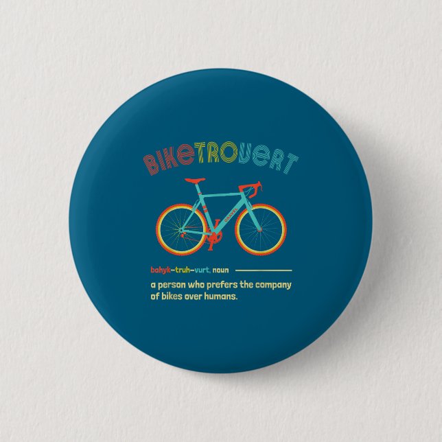 Gravel Bike Biketrovert Funny Cycling Quote Introv Button (Vorderseite)