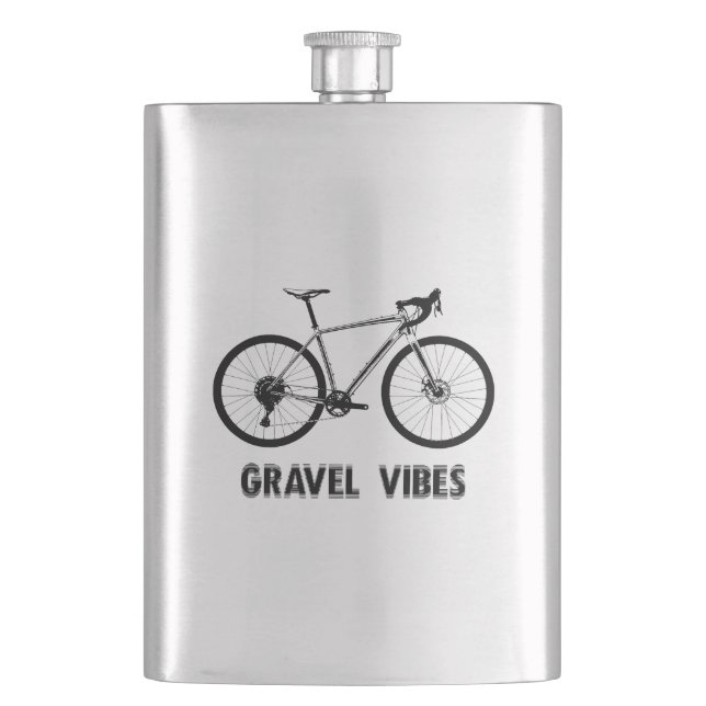 Gravel Vibes Cycling Flachmann (Vorderseite)