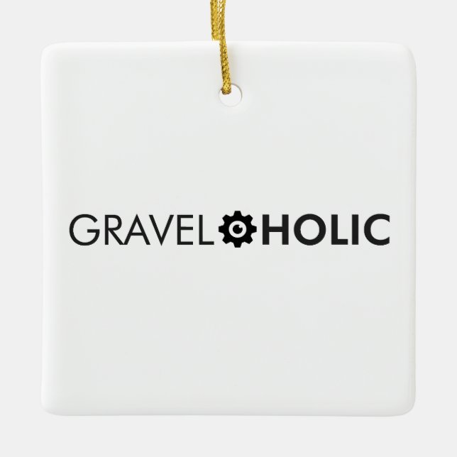 Gravelaholic Gravel Cycling Keramikornament (Vorderseite)