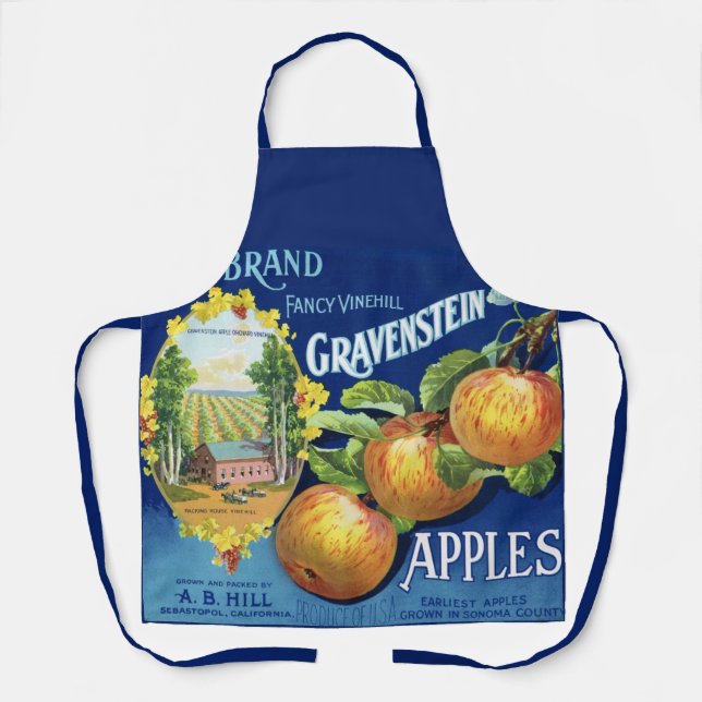 Gravenstein-Äpfel-All-Over-Print-Schürze Schürze (Vorderseite)