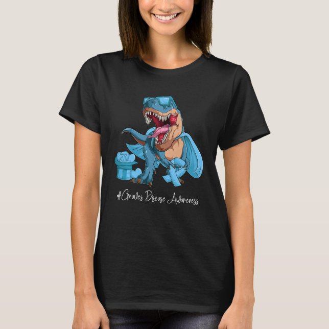 Graves Disease Awareness Month Light Blue Ribbon T T-Shirt (Vorderseite)