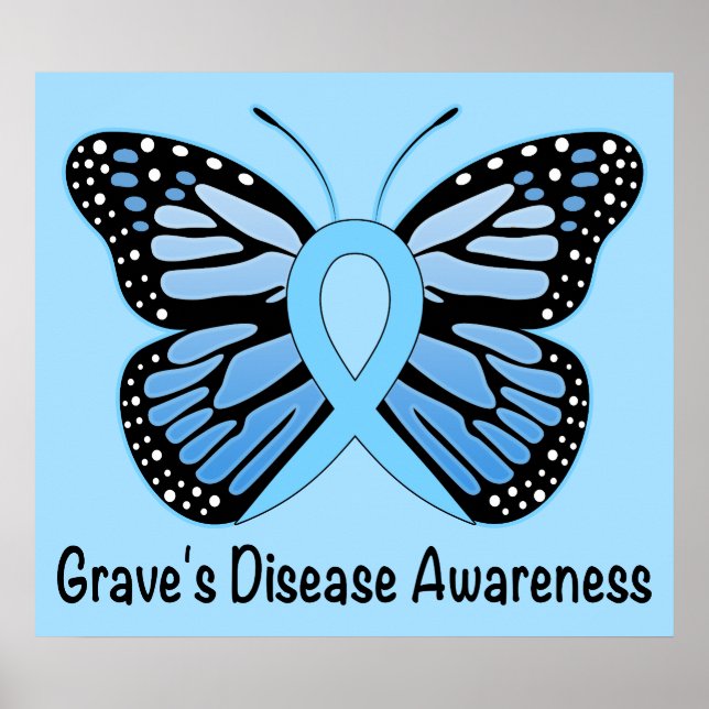 Graves Disease mit Butterfly Awareness Ribbon Poster (Vorne)