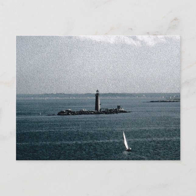Graves Light in Boston Harbor Postkarte (Vorderseite)