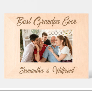 Gravés Meilleur grand-père Simple Name Cadres en bois per