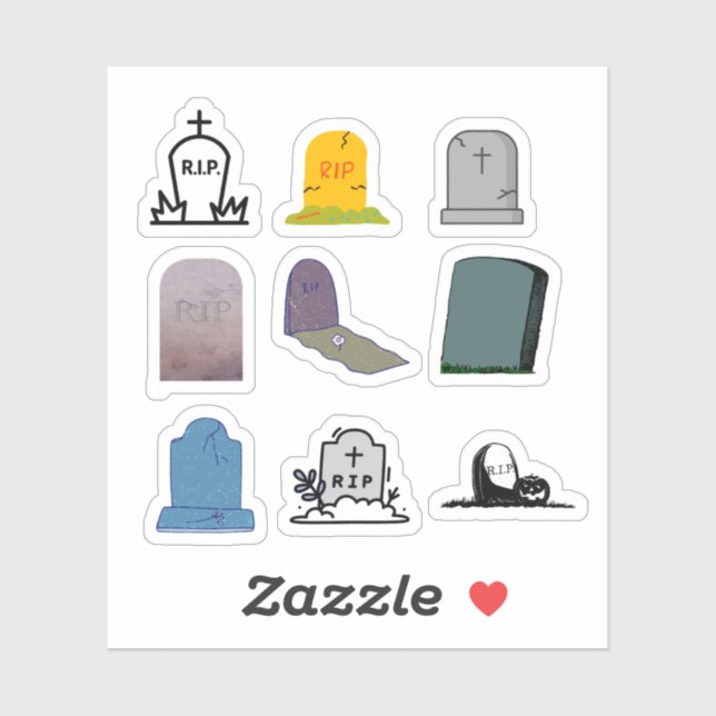 Gravestone Stickers Aufkleber (Blatt)