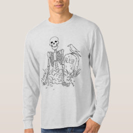 Graveyard Basic Long Sleeve Halloween T - Shirt