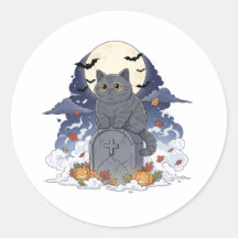 Graveyard Brit - British Shorthair Cat Halloween