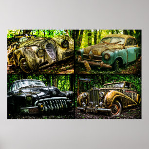 Graveyard Classic Cars Auto Poster