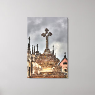Graveyard Cross nah-up, Portugal Leinwanddruck