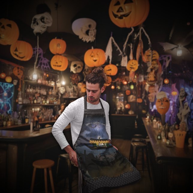Graveyard Cruise Schürze (A barman wears a Ghostly Graveyard Cruise Apron. )