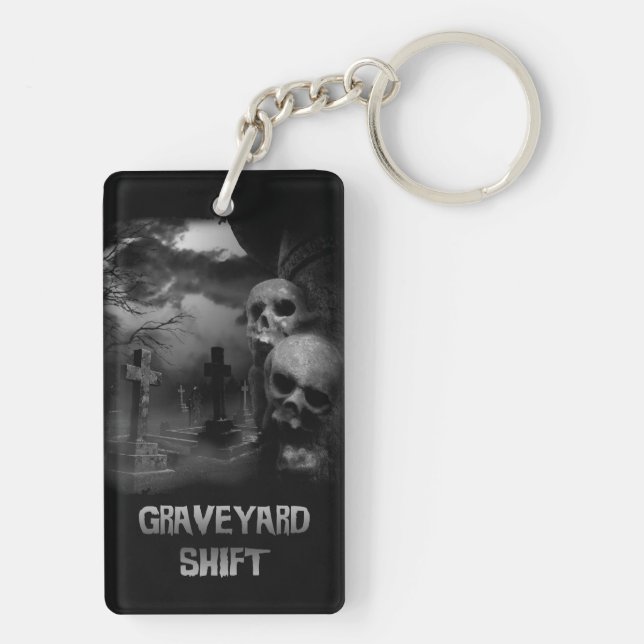 Graveyard Shift - Gotischer Friedhof Schlüsselanhänger (Rückseite)