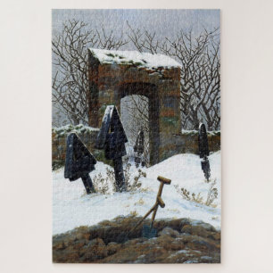 Graveyard Under Snow - Caspar David Friedrich