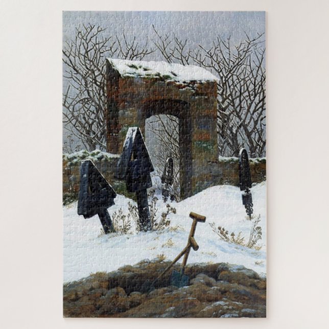 Graveyard Under Snow - Caspar David Friedrich (Vertikal)