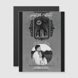 Graveyard Vows Black & Gray Gothic Save the Date Magnetkarte