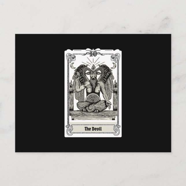 Gravieren des Tarots Der Teufel XV Postkarte (Vorderseite)