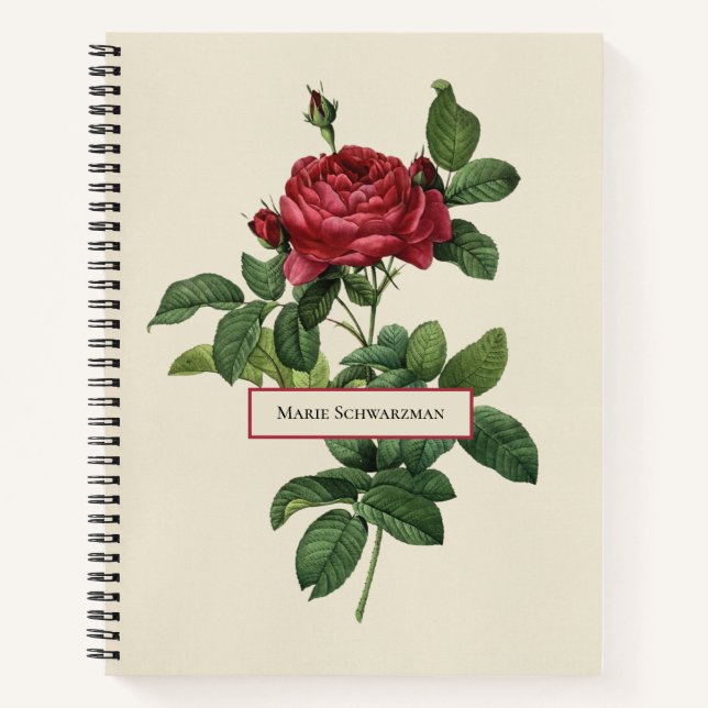 Gravieren Vintager Rose Notizbuch (Vorderseite)