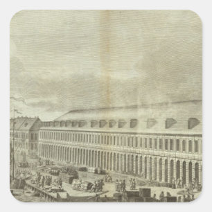 Gravierte Aussicht auf Sankt Petersburg 2 Quadratischer Aufkleber