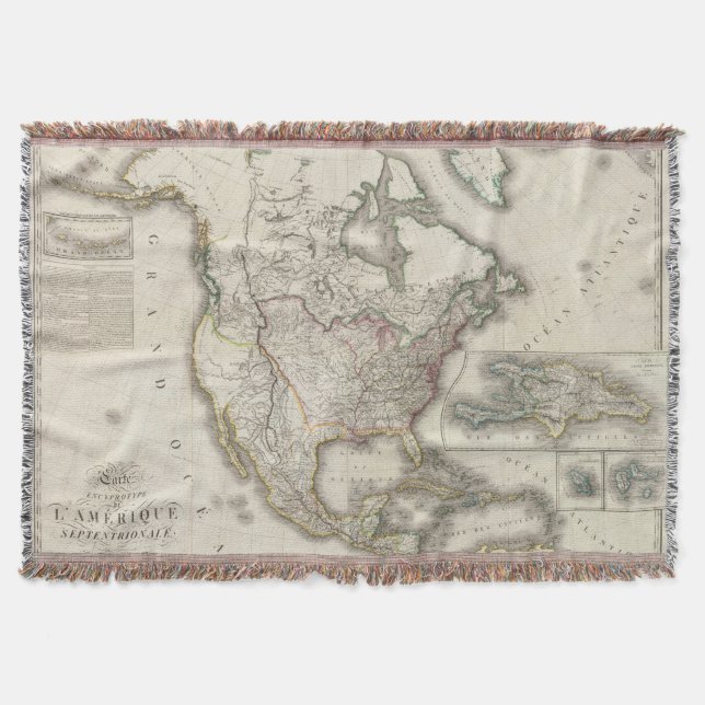 Gravierte Karte von Nordamerika Decke (Vorderseite)
