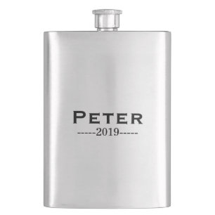 Gravierte Trauzeugen Silver Flask Flachmann