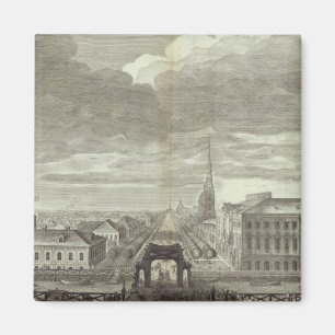 Gravierter Blick auf Sankt Petersburg 6 Magnet