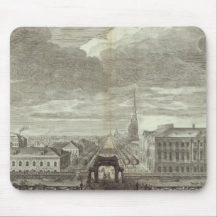 Gravierter Blick auf Sankt Petersburg 6 Mousepad