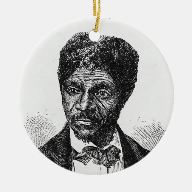 Graviertes Porträt des Afroamerikaners Dred Scott Keramikornament (Vorne)