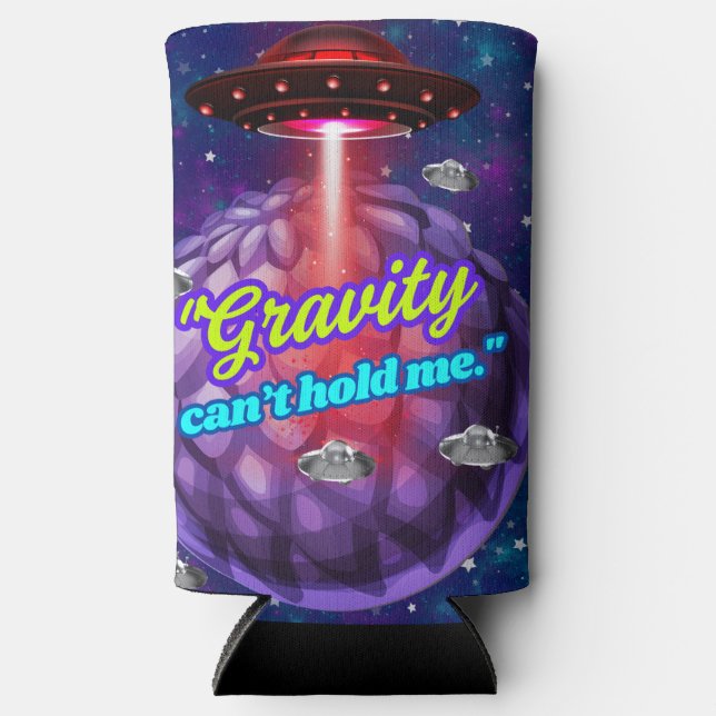 GRAVITÄT KANN MICH NICHT HALTEN SELTERS DOSENKÜHLER (Vorderseite)