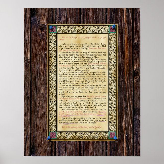 Gravité de chat - Imprimer ou poster (Devant)