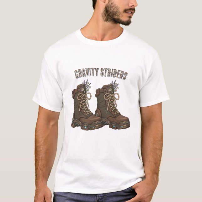 Gravite Striders hiking boots design T-Shirt  (Vorderseite)