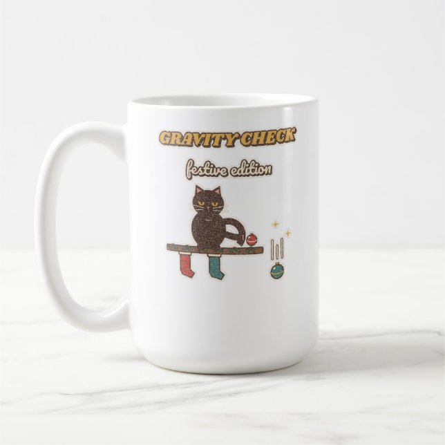 Gravity Check Festive Edition Katze Kaffeetasse (Links)