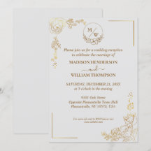 Gravur der Hochzeitsempfehlung für Golden Floral
