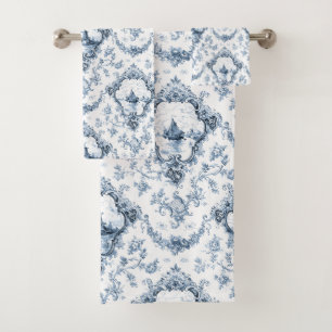 Gravur mit Blütenzange mit Windmühle und blaue Boo Badhandtuch Set
