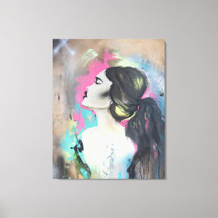 Gravure en toile étirée Graffiti Girl