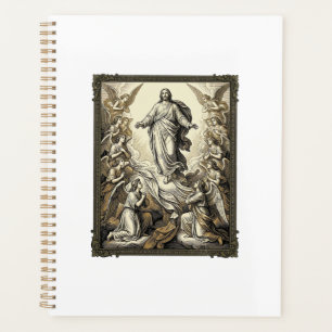 Gravure vectorielle d'art vintage d'ange d'ascensi