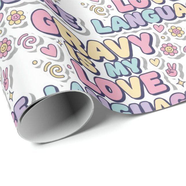 Gravy Is My Love Language Wrapping Paper Geschenkpapier (Rolleneckpunkt)