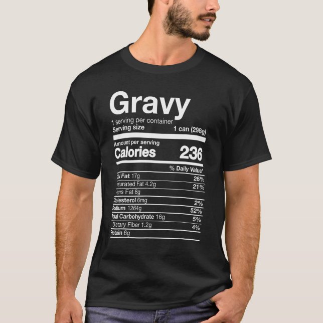 Gravy Nutrition Erntedank Food Costume Dunkel T-Shirt (Vorderseite)