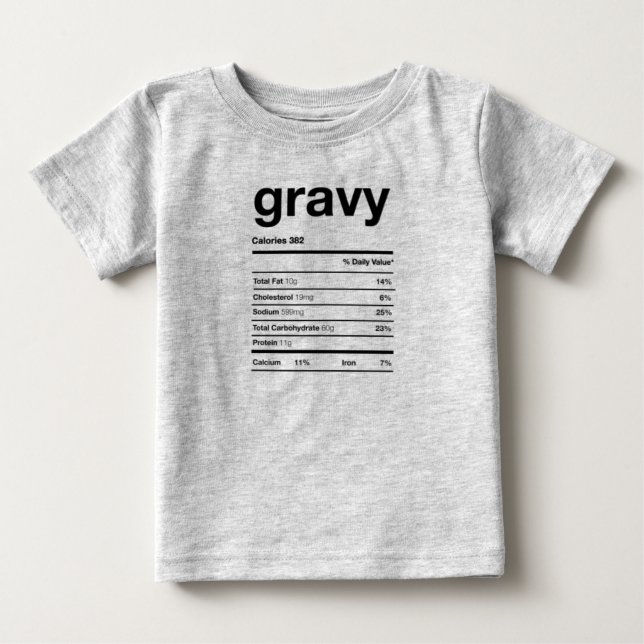 Gravy Nutrition Information Baby T-shirt (Vorderseite)
